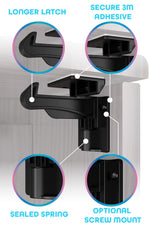 The Good Stuff Invisible Cabinet Locks for Baby Proofing — 12 Pack, No Tools Needed, Secure Drawers & Cabinets Instantly