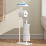 Kitsure Toilet Paper Holder Free Standing — Rustproof Metal Stand for 4 Rolls with Anti-Slip Base & Phone Shelf