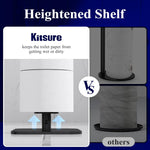 Kitsure Toilet Paper Holder Free Standing — Rustproof Metal Stand for 4 Rolls with Anti-Slip Base & Phone Shelf