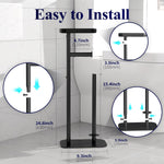 Kitsure Toilet Paper Holder Free Standing — Rustproof Metal Stand for 4 Rolls with Anti-Slip Base & Phone Shelf