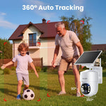 SOLIOM 5MP Wireless Outdoor Security Camera System — 2-Cam Pack, Solar Powered, 360° Auto Tracking, 3K Color Night Vision, No Subscription