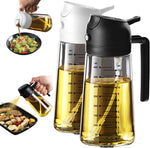 TrendPlain 16oz Olive Oil Dispenser Bottle for Kitchen — 2-in-1 Oil Dispenser & Sprayer, BPA-Free Glass, 470ml