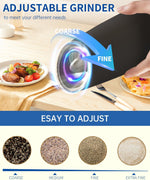 CIRCLE JOY Automatic Electric Salt and Pepper Grinder Set — Gravity Operated, Adjustable Coarseness, LED Light, Battery Operated, Black (2-Pack)