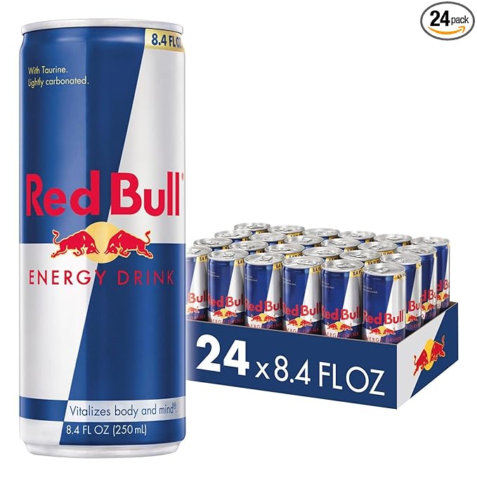 Red Bull Energy Drink — Original, 8.4 fl oz, Pack of 24 Cans | 80mg Caffeine, Taurine & B Vitamins